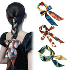 Qleema 3Pcs Satin Scarf for Women Stylish, Hair Scarf Belt for Jeans