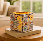 The Purple Tree Sqaure Mosaic Tealight Candle Holders (Pack of 2), Diwali Candle Holder, Mosaic tealight Holder, Diwali Gift,