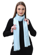 EH Pashmina scarf for women, twill weave, thick, solid color wraps, all weather, large, warm, very soft pashmina feel scarves (BABY BLUE)
