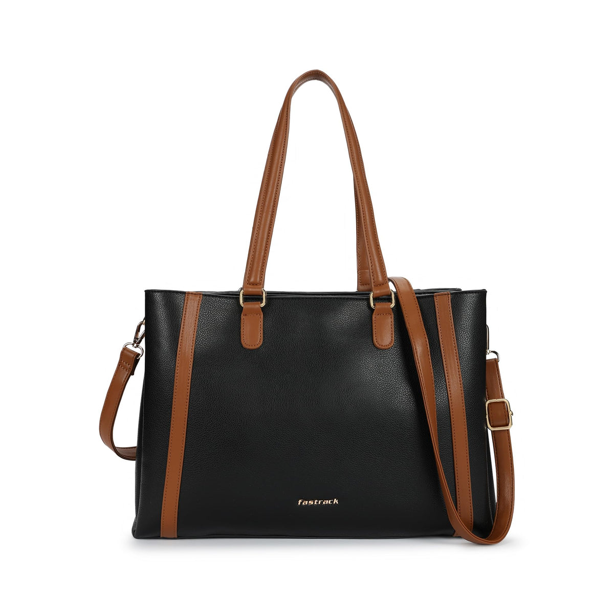 Structured Laptop Tote Bag for Women | Faux Leather Work Bag with 14-Inch Padded Sleeve, 3 Compartments, Zip & Magnetic Closure | Elegant Everyday Tote for Office, College & Commutes