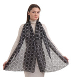 EH 100% Pure Mulberry Silk Scarf for Women, head scarf, neck scarf, hair scarf, digital printed long (22 X 72) (MC 21)