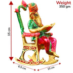 KridayKraft Metal Chair Ganesh ji Reading Book with Meenakari Work,Ganesha Metal Statue for Pooja & Home, Office Décor, Car Dashboard Religious Showpiece for Decoration & Gifting Article