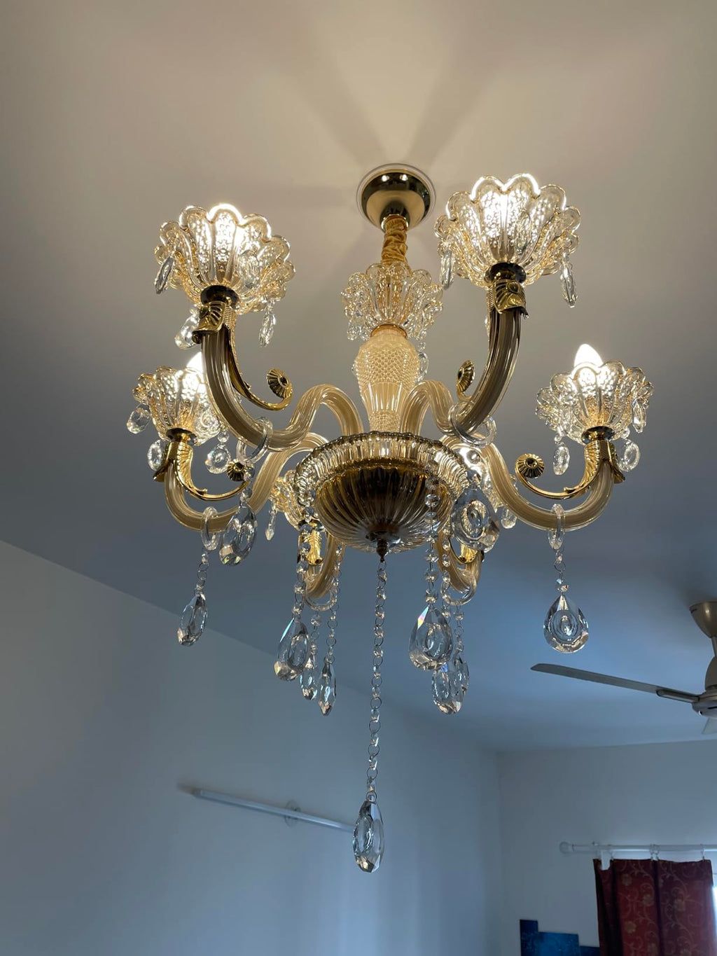 swanart Chandelier Modern K9 Crystal Chandelier Lighting, Clear Crystal Ceiling Light Fixture Pendant Lamp for Dining Room Bathroom Bedroom Livingroom