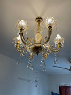 swanart Chandelier Modern K9 Crystal Chandelier Lighting, Clear Crystal Ceiling Light Fixture Pendant Lamp for Dining Room Bathroom Bedroom Livingroom