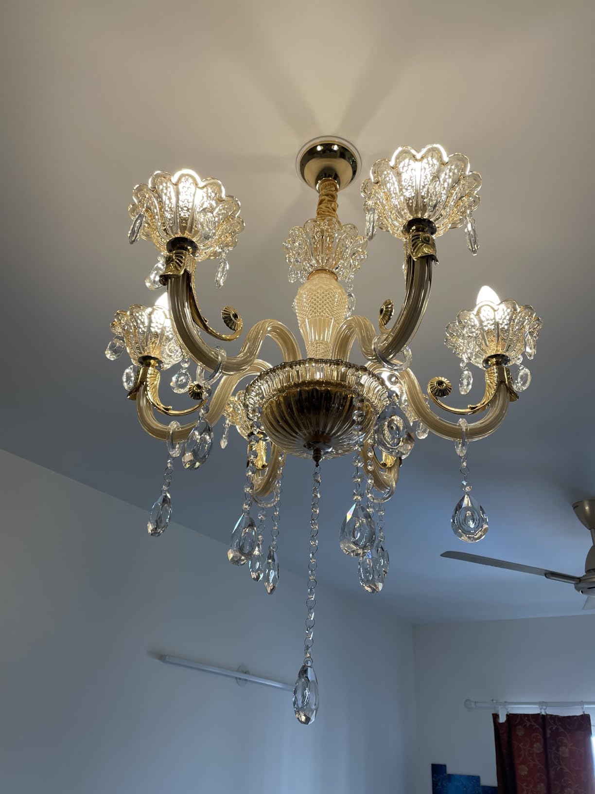 swanart Chandelier Modern K9 Crystal Chandelier Lighting, Clear Crystal Ceiling Light Fixture Pendant Lamp for Dining Room Bathroom Bedroom Livingroom