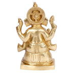 Svarup Brass Sitting Ganesha Idol in Gold Color Height 5.5 Inch Weight 1.5 Kg