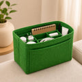 SYUTAM Women Felt Purse Organizer Insert for Ladies Handbag, Tote, Hobo Bag Storage & Purse Divider, Multiple Storage Compartment - Green(13.4x6.7x7.1) inch (X-Large)