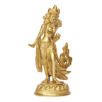 ARTVARKO Brass Goddess Tara Devi Standing Idol Tibetan Buddhist Goddess Green Tara Decorative Sculpture - .5 Inches