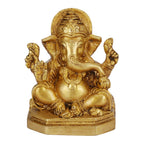 Svarup Brass Sitting Ganesha Ganesha Idol for Home Office Entrance Decor Diwali Pooja 4 Inch