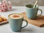 Bodhi House Handmade Ceramic Coffee Mug, Pack of 2, 350Ml, Turquoise Copper