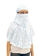 HETVIN Cotton Face Scarf for Girls – Soft, Breathable, and Adjustable – Perfect for Outdoor Activities, Travel, and Everyday Wear – Protection Against Dust, Wind, and Sun (Music baby Scarf)
