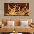 VIBECRAFTS Canvas Paintings for Living Room Drawing Room Hindus Canvas Wall Painting Fitted With Wooden Frame For Home | Office | Living Room | Gift (PTVCH_2725N)