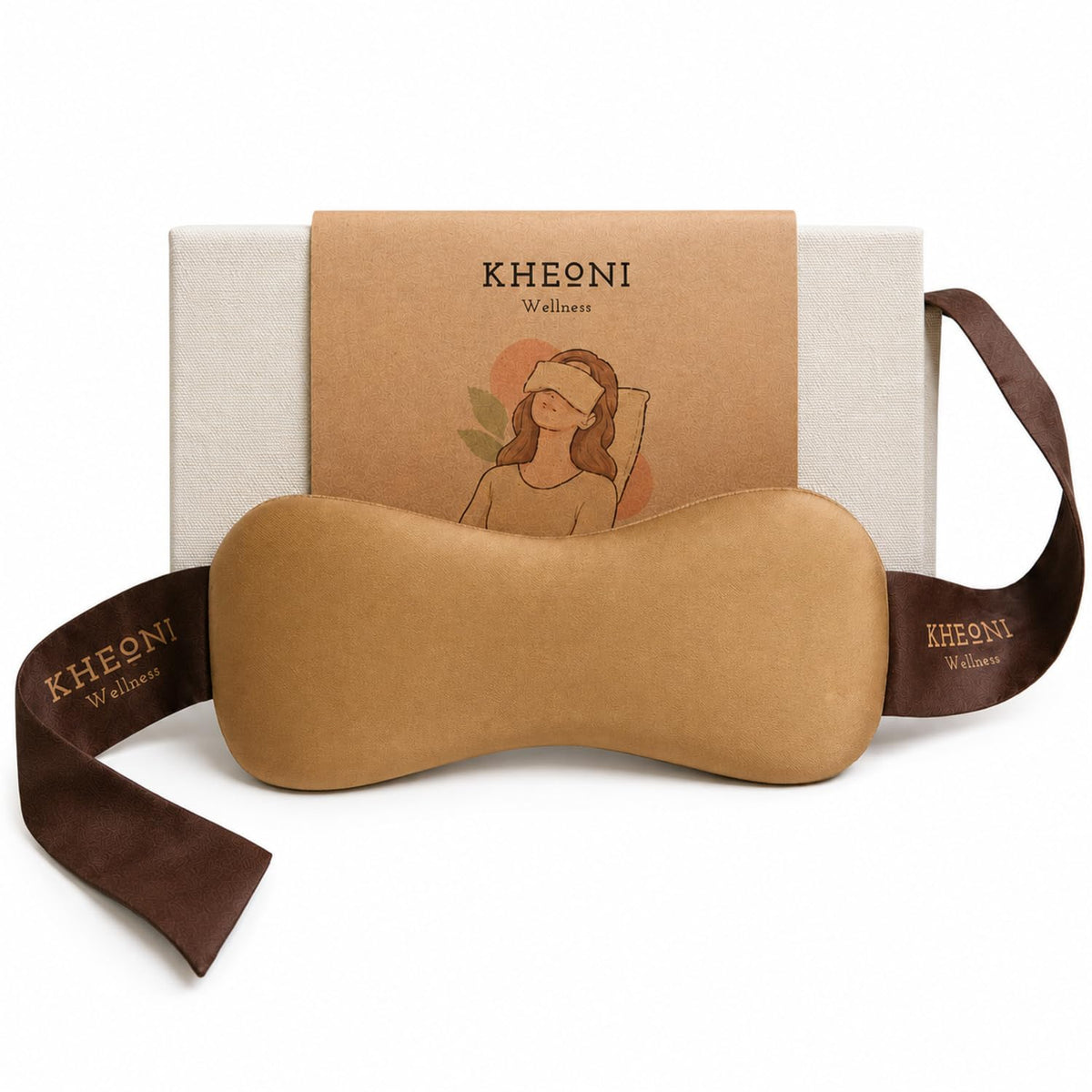 Kheoni Lavender Eye Mask Sleep Eye Pillow for Men and Women, Relaxation Stress Free Travel Deep Sleep Meditation | Natural Organic Aromatic Fragrance| Blackout Light Blocking Design For Travelling, Eye Mask for Men & Women