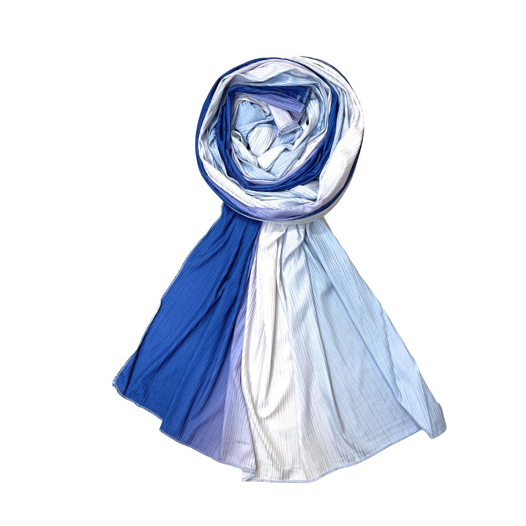 FAHABO Scarf Woman Premium Self-Woven Jersey Scarves | Hijab Scarf | Headscarf | Neck Scarf | Stoles | Wraps (Shades of Royale Blue)