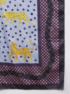 Ravaiyaa - Attitude is everything Women Silk Digital Print Large Square Scarf Breathable Lightweight Neckerchief Printed Headscarf 40 x 40 Inch (Grey Leopard & Polka Dot)