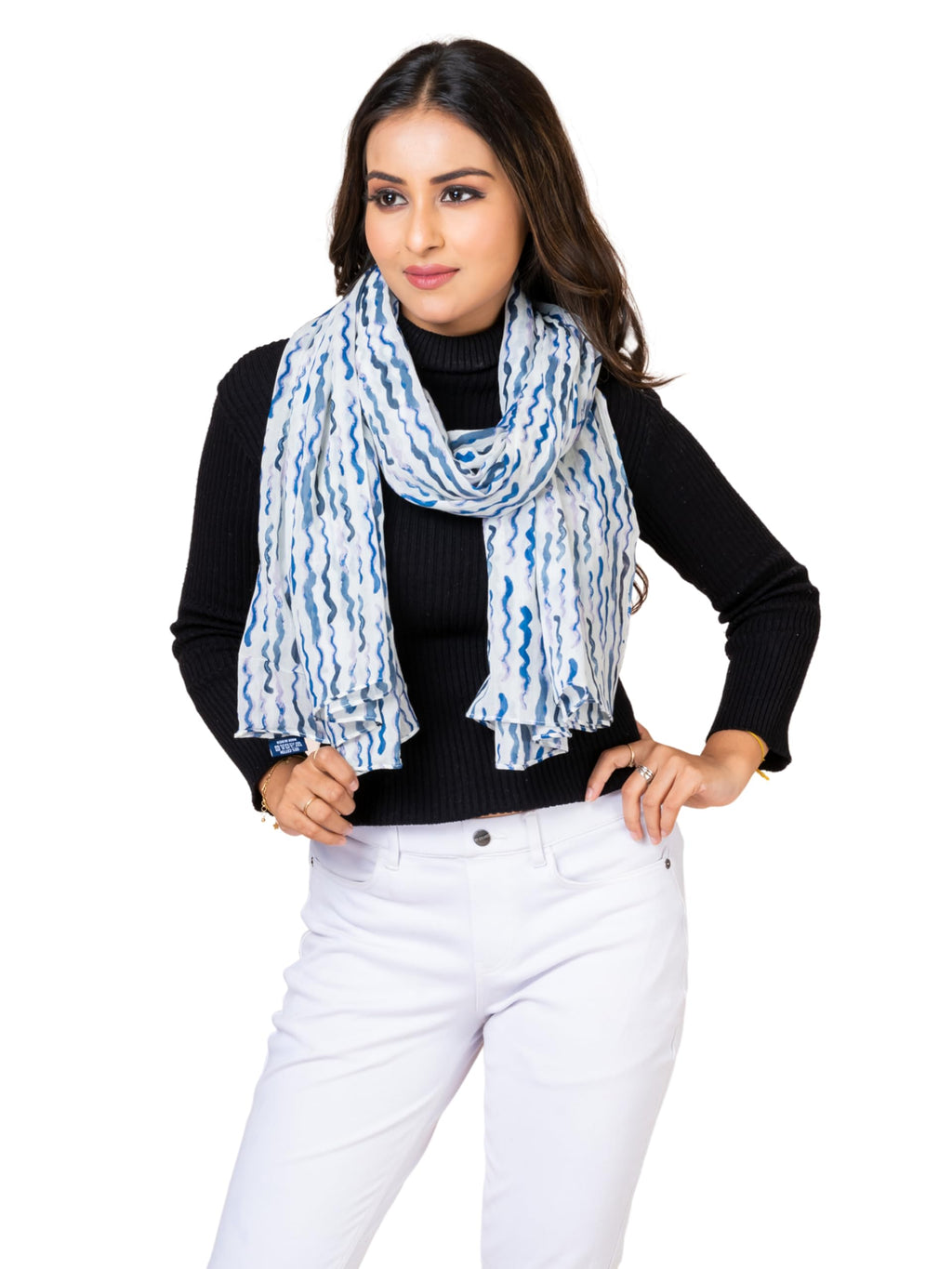 AQVA Printed Cotton Scarf for Women Stylish (Vegator) | Head and Face Cover Scarf for Girls with 100% Cotton | Soft & Lightweight Scarves/Stoles for all Weather (72 x 43 in)