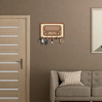 Artvibes Unique Stylish Wooden Key Holder for Wall Decor with Stylish Stainless Steel 5 Hooks Beautiful Key Organizer for Home Decoration(KH_802N)