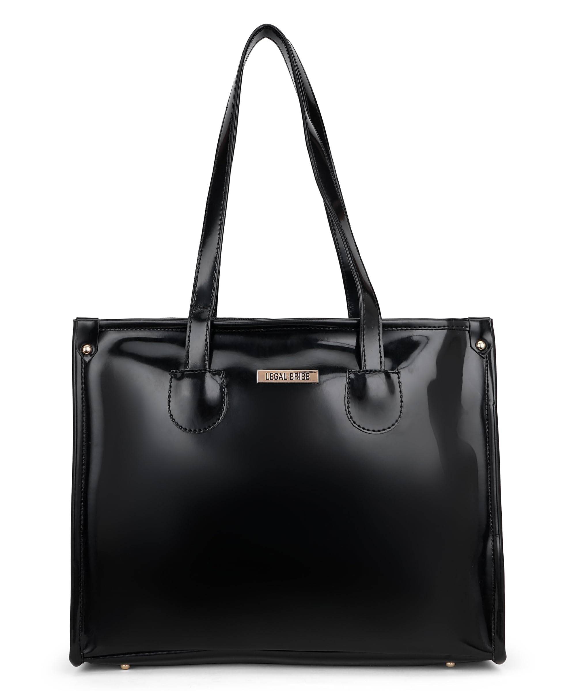 LEGAL BRIBE Textured Tote bag (Glossy Black)