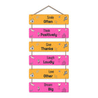 Artvibes Smile Often Think Positive Wooden Wall Hanger for Home Decor | Quotes Decor Item | Wall Accent Art Piece | Office Decor | Wall Art Print | Inspirational Quotes | Gift Items (WH_3240N)