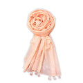 FAHABO Scarf Woman Checkered Cotton with Sequence Work with Tassels | Hijab Scarf | Headscarf | Neck Scarf | Stoles | Wraps (Peach)