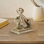 ARTVARKO Brass Ganesha Travelling Ganesh with Suitcase Bag Idol Statue (3.5x4 Inch Gold)
