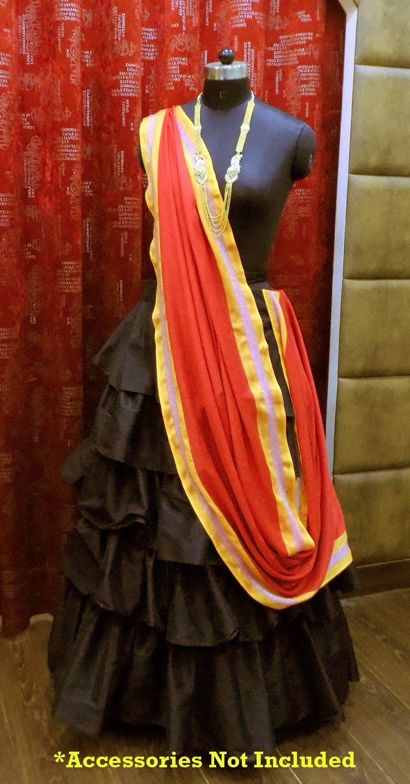 Kabello Jacquard Fabrics Winter Use Woolen Woven Soft Shawls For Women Red Pack Of 1 (Shawls-10)
