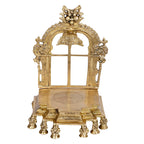 ARTVARKO Brass Kirtimukha Throne Pooja Singhasan Chowki Prabhavali for Idol Seat Prabhawal Peedam Idol God Stand Pooja for Idols 12 Inch