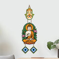 Artvibes Buddha Wall Hanging with Hamsa Hand & Evil Eye Accents | Spiritual Wooden Decor for Meditation | Yoga and Prayer Spaces | Decorative Hanging Ornament for Home Entrance (WH_8596N)
