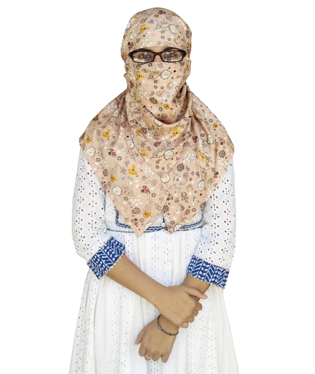 Switchon Rayon Anti Pollution Full face Scarf UV Sun Rays Protection scarf for women - Free Size (Peach-3)