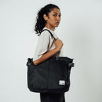 DailyObjects Recycled PET Dual Color Key Tote Bag For Women & Girls | Stylish Ladies Purse for Everyday Essentials | Fits any Laptop Upto 15.6 Inch | Padded Laptop Compartment - (Space Black)