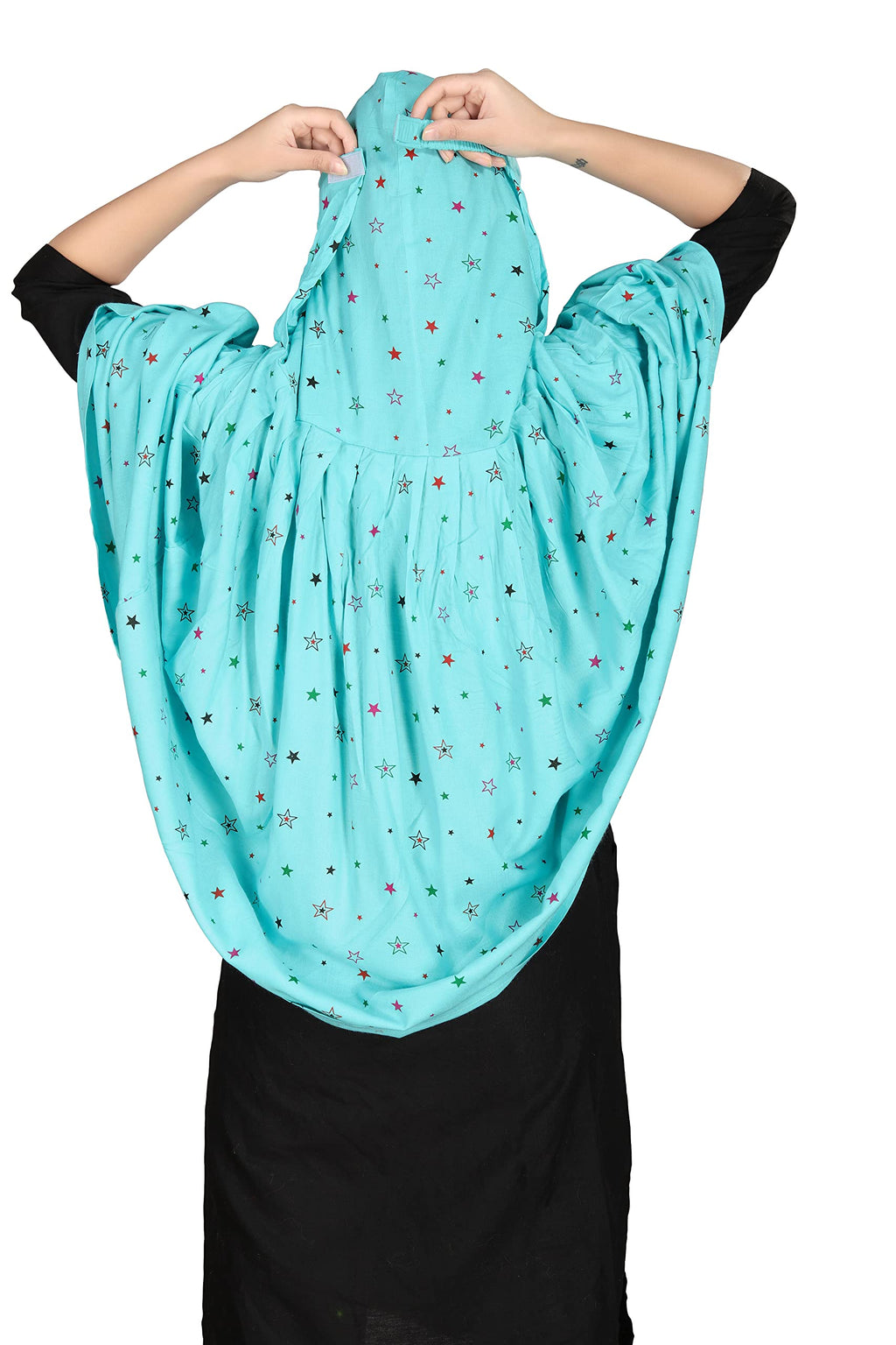 7 season's Women's Cotton Long Scarf Cum Mask Universal Size Usable For Vehicle Driver For Sunlight Uv Protection White Printed Design (Firozi-L) For Female