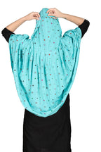 7 season's Women's Cotton Long Scarf Cum Mask Universal Size Usable For Vehicle Driver For Sunlight Uv Protection White Printed Design (Firozi-L) For Female