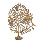 Artvarko Brass Tree of Life Candle Holder Stand with Birds Sitting on Tree's Branch Traditional and Decorative Kalpavriksha (Brown & Gold 15x17 Inches)