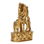 ARTVARKO Brass Shiva Idol Standing with Nandi Idol God Shiv Shankar Bholenath Deity Figurine for Happiness Blessings at Home Office Temple 6 Inch