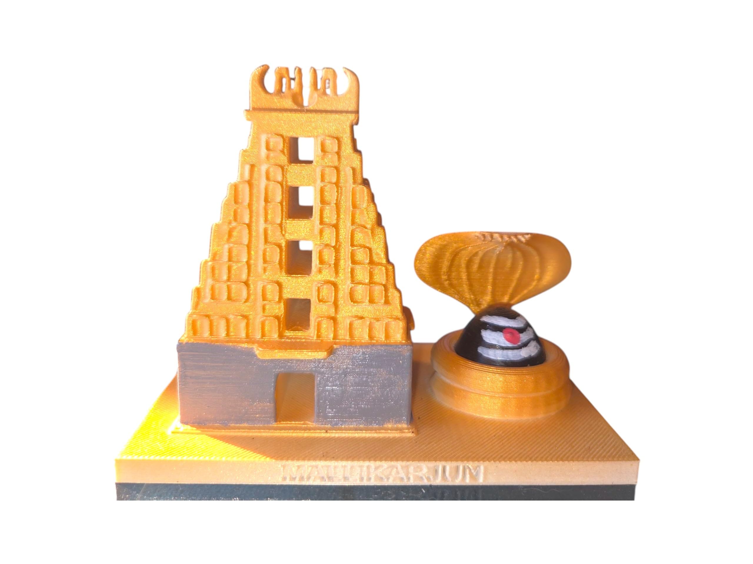 DevaDarshan Mallikarjun Jyotirling Temple with Shivling Idol in one Frame | Mallikarjuna Swamy Temple Replica for Home Decor, Pooja Room, Gifts, and Spiritual Display, Birthday, Showpiece