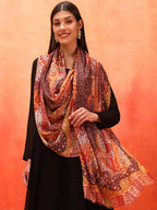 Pashmoda Women Royal Embers Fine Soft Bamboo Fibre Stole (Size 28x80in, 71x203cm) ISST33