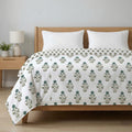 AYKA 100% Cotton Dohar Single Bed 56x85 inch (143x216 cm) | 150 GSM Lightweight Cooling AC Blanket | Soft Breathable Modern Style Summer Comforter | Floral (Single) Kafalo