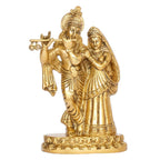 SVARUP Brass Radha Krishna Idol Statue Playing Flute for Puja Mandir Radha Krishan Murti Gift & Home Decor 6 Inches