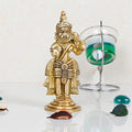 ARTVARKO Brass Bajrangbali Sankat Mochan Standing Hanuman Idol Statue Murti for Home Office Entrance Decor Temple Puja 5.5 Inch