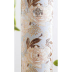 INDIAN ART VILLA Copper Bottle 900 ML with Gold Flower Print Design, Ayurveda Health Benefits, Copper Drinkware for Home, Office & Travel