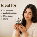 BhagyaG Pyrite Crystal Tree with Glass Dome & Wooden Base | Natural Pyrite Stone Money Tree Showpiece for Home, Office, Study Table & Décor | Elegant Gemstone Tree Gift