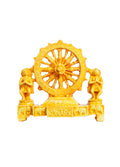 Zenith Zone konark Chakra Wheel showpiece – Handcrafted Sun Temple Sculpture for Home Decor, Office Desk, or Gift – Traditional Indian Artifact in Vibrant Yellow