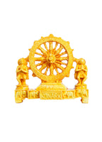 Zenith Zone konark Chakra Wheel showpiece – Handcrafted Sun Temple Sculpture for Home Decor, Office Desk, or Gift – Traditional Indian Artifact in Vibrant Yellow