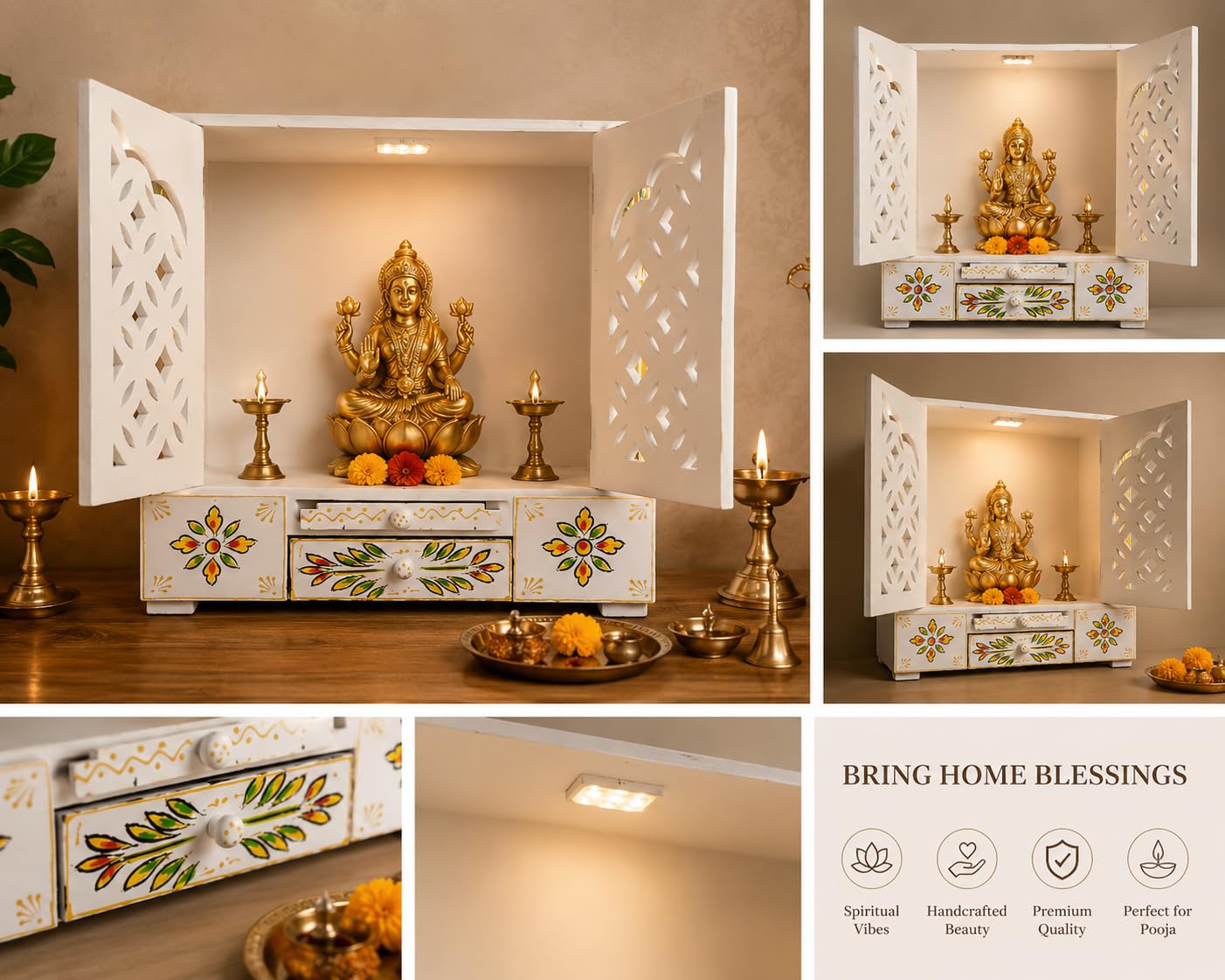 Kamdhenu Art and Craft Wooden Temple/Home Temple/Pooja Mandir/Pooja Mandap/Temple