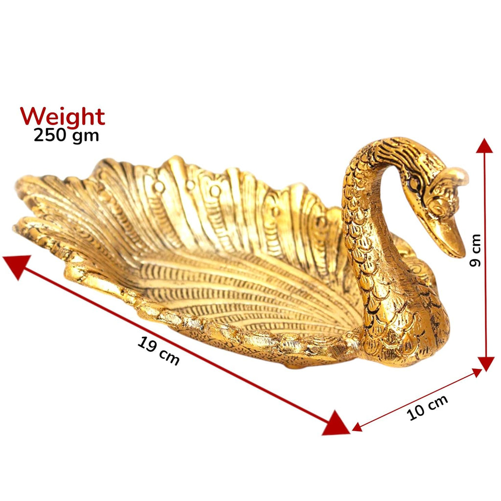 RCI Handicrafts Prince Home Decor & Gifts Metal Solid Tray Bowl (19 X 9 X 10 Cm, Gold), 1 Liter