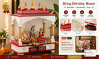 Kamdhenu Art and Craft Hardwood Wall Mounted Temple (Red_22 Inch X 11 Inch X 28 Inch)