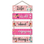 Artvibes Life Is All About Enjoying Things Printed Wooden Wall Hanging | Quotes Decor Item | Wall Poster | Office Decor | Wall Art Print | Inspirational Quotes | Unique Gift Items (WH_6210N)