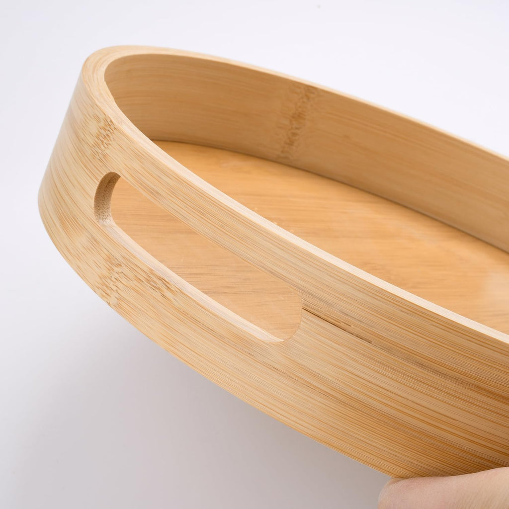 Acacia Wood Platter Boards Long Decorative Trays Home Decor Cheese Board Wooden Serving Platters for Cookie, Snack, Dessert, Food Dish Cake Appetizer Plates (Round Serving Wooden 12inch)