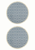Saral Home Jute and Cotton Crochet Antiskid Printed Round Table Mat | Placemats for Bed-Side Table, Center Table, Dining Table, Shelves | Set of 2 pc (Grey, 38x38 cm) Kafalo