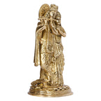 SVARUP Brass Radh Krishna Idol in Gold Color Height 12 Inch